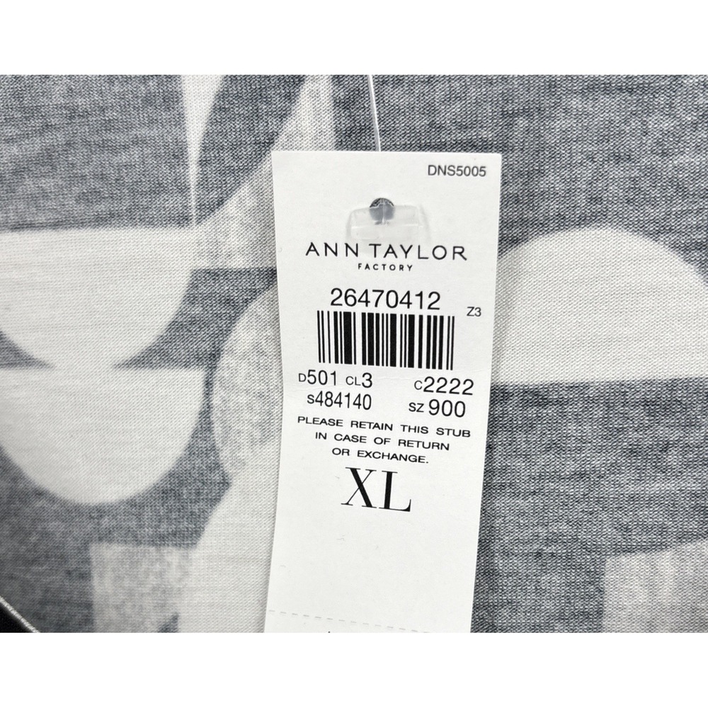 Ann Taylor Women's Black & White Geometric Abstract Top Blouse‎ Sz XL NWT - Picture 5 of 7